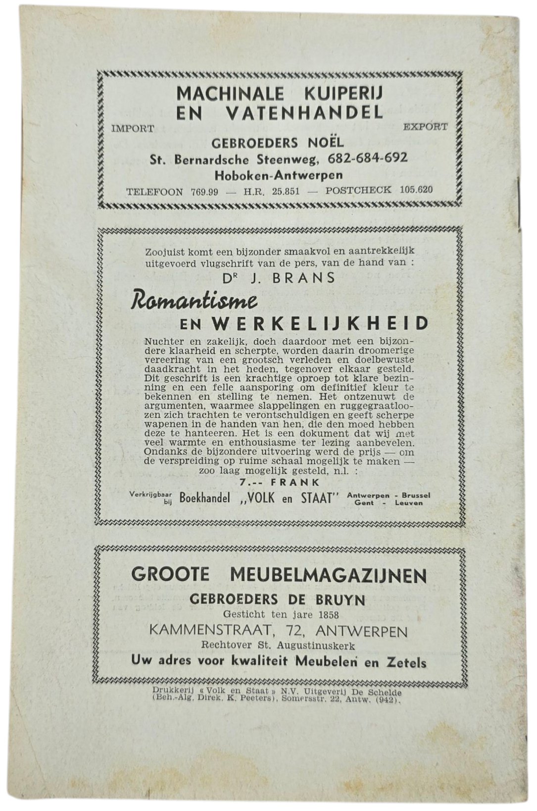 Original WW2 Flemish Collaboration Magazine - De Volksschool Jeugdopleiding 2nd year No. 2, October (1942) — image 4