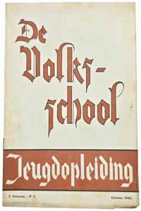Original WW2 Flemish Collaboration Magazine - De Volksschool Jeugdopleiding 2nd …