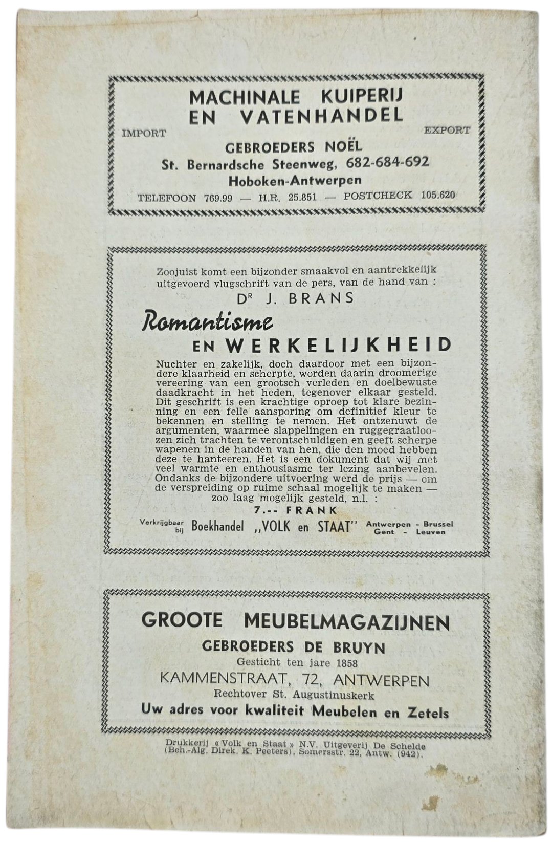 Original WW2 Flemish Collaboration Magazine - De Volksschool Jeugdopleiding 2nd year No. 3 & 4, November December (1942) — image 5