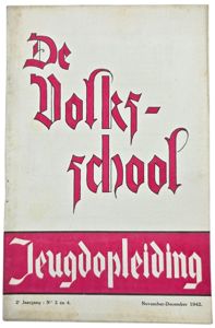 Original WW2 Flemish Collaboration Magazine - De Volksschool Jeugdopleiding 2nd …