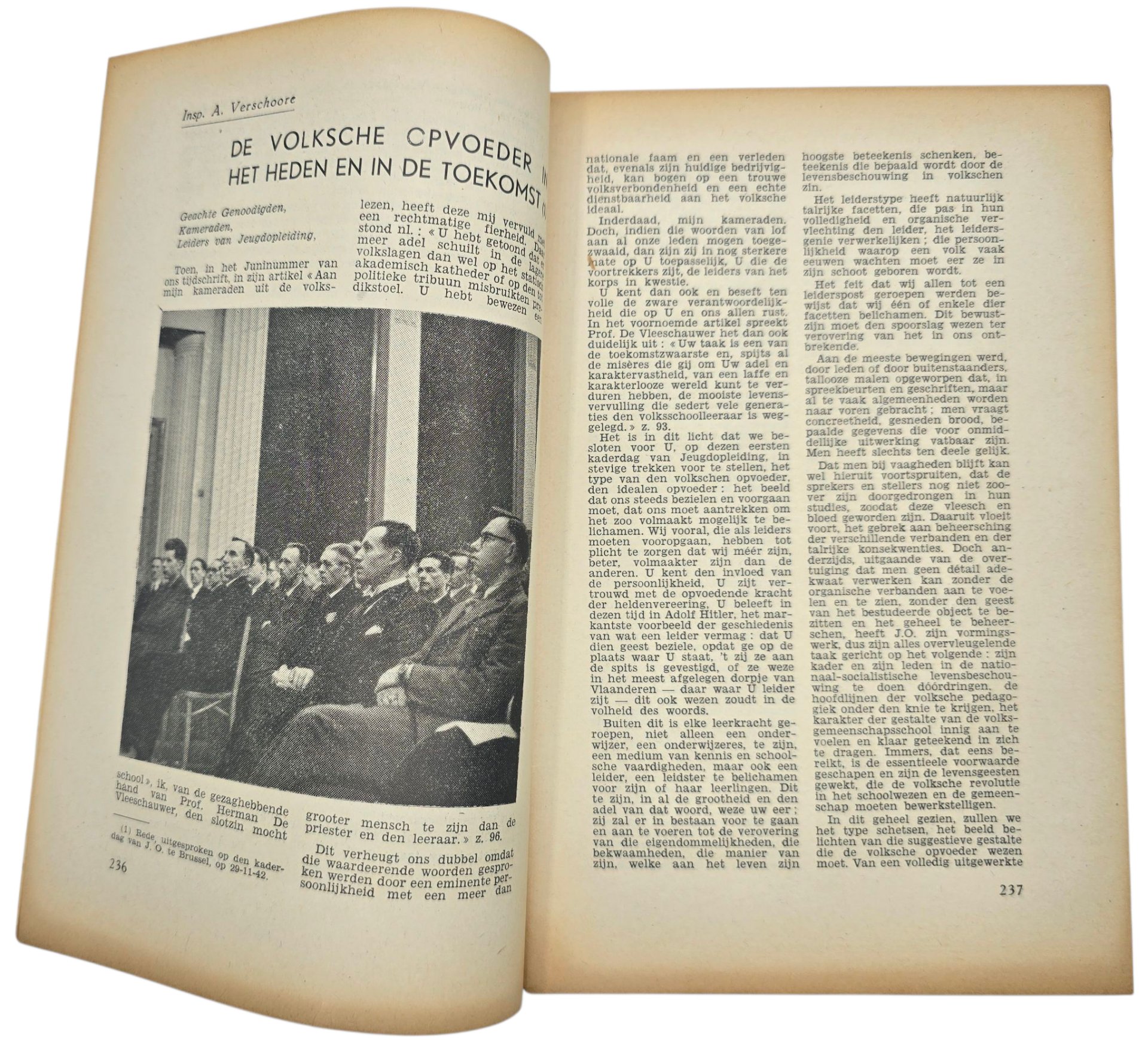 Original WW2 Flemish Collaboration Magazine - De Volksschool Jeugdopleiding 2nd year No. 5 & 6, January February (1943) — image 3