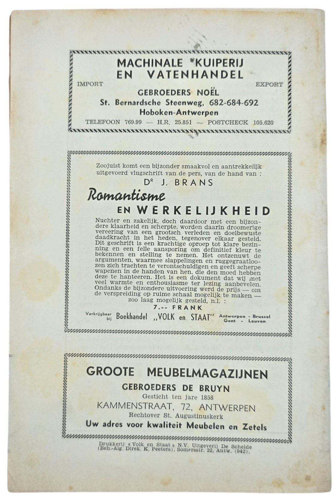 Original WW2 Flemish Collaboration Magazine - De Volksschool Jeugdopleiding 2nd year No. 5 & 6, January February (1943) — image 4