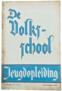 Original WW2 Flemish Collaboration Magazine - De Volksschool Jeugdopleiding 2nd …