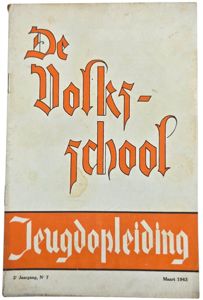 Original WW2 Flemish Collaboration Magazine - De Volksschool Jeugdopleiding 2nd …