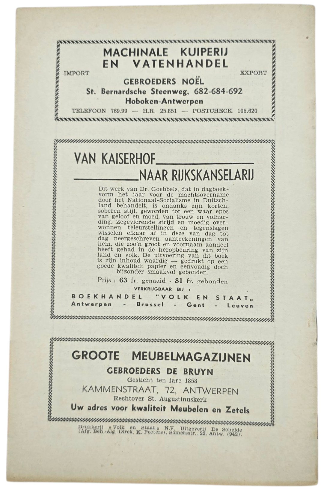 Original WW2 Flemish Collaboration Magazine - De Volksschool Jeugdopleiding 2nd year No. 8, April (1943) — image 4