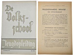 Original WW2 Flemish Collaboration Magazine - De Volksschool Jeugdopleiding 2nd …