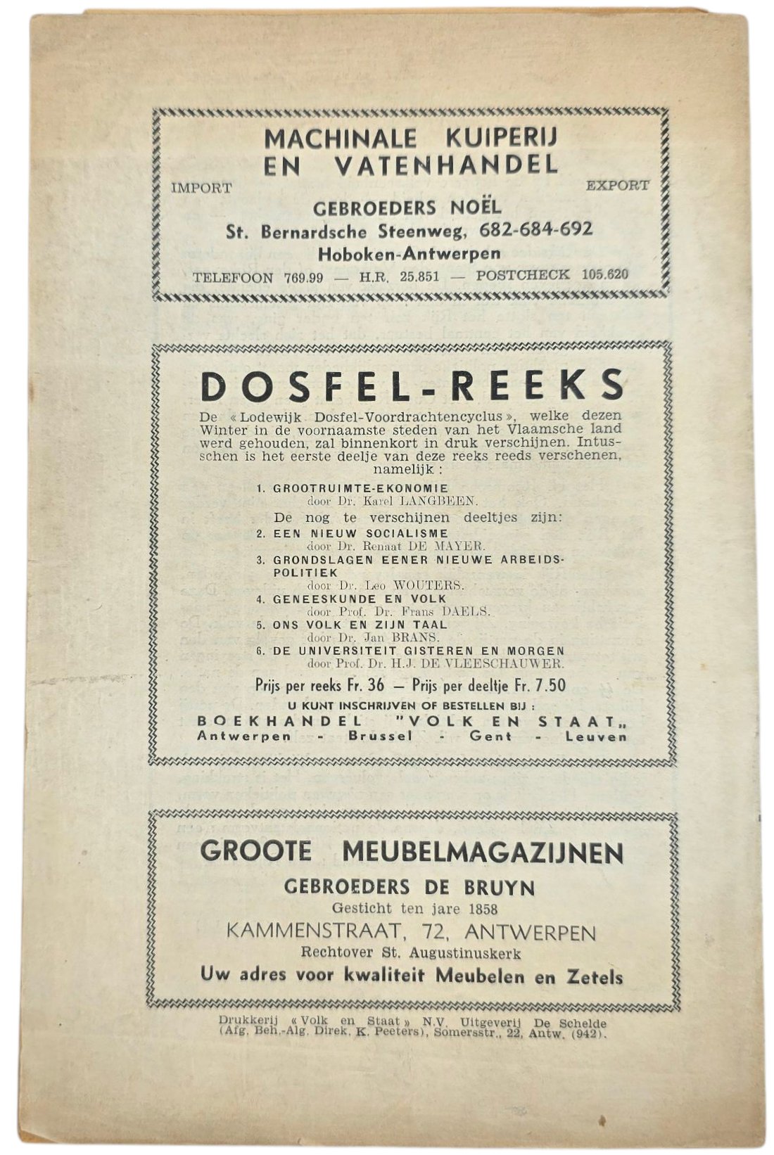 Original WW2 Flemish Collaboration Magazine - De Volksschool Jeugdopleiding 2nd year No. 10, June (1943) — image 4
