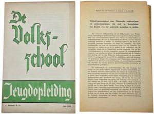 Original WW2 Flemish Collaboration Magazine - De Volksschool Jeugdopleiding 2nd …