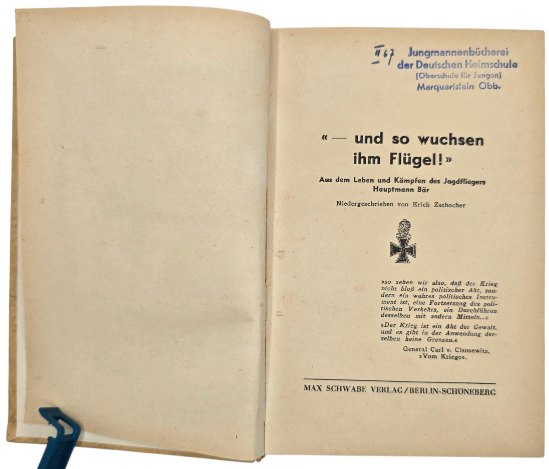 Original WW2 German Luftwaffe Book - und so wuchsen ihm Flügel, Die Kämpfe des Hauptmanns Heinz Bär, Erich Zschocher (1943) — image 4