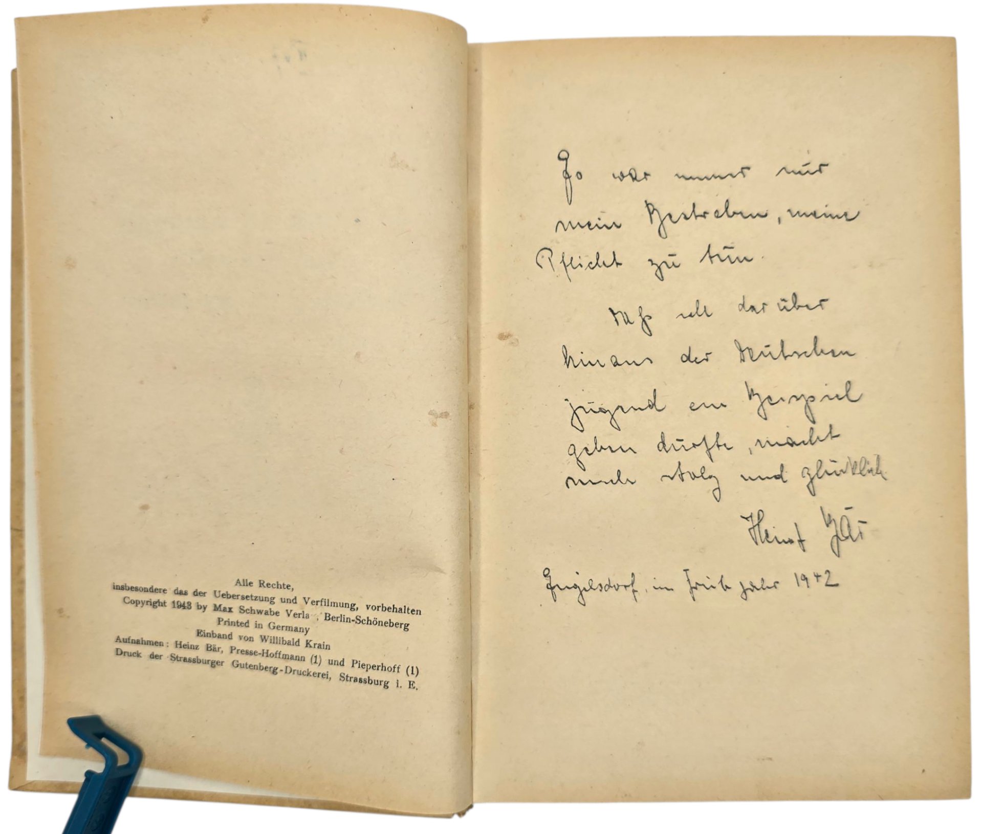 Original WW2 German Luftwaffe Book - und so wuchsen ihm Flügel, Die Kämpfe des Hauptmanns Heinz Bär, Erich Zschocher (1943) — image 5