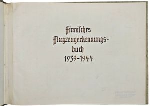 Original WW2 Finnish Luftwaffe Book – Finnish airplane recognition book, …