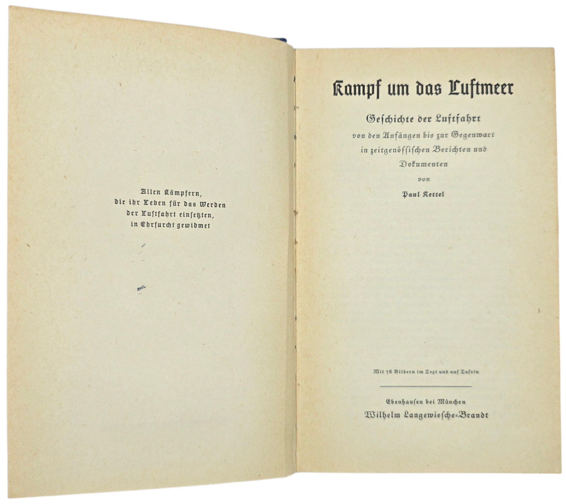 Original WW2 German Luftwaffe Book - Kampf um das Luftmeer, Paul Kettel, Deutsche Oberschule Heerlen (1937) — image 3