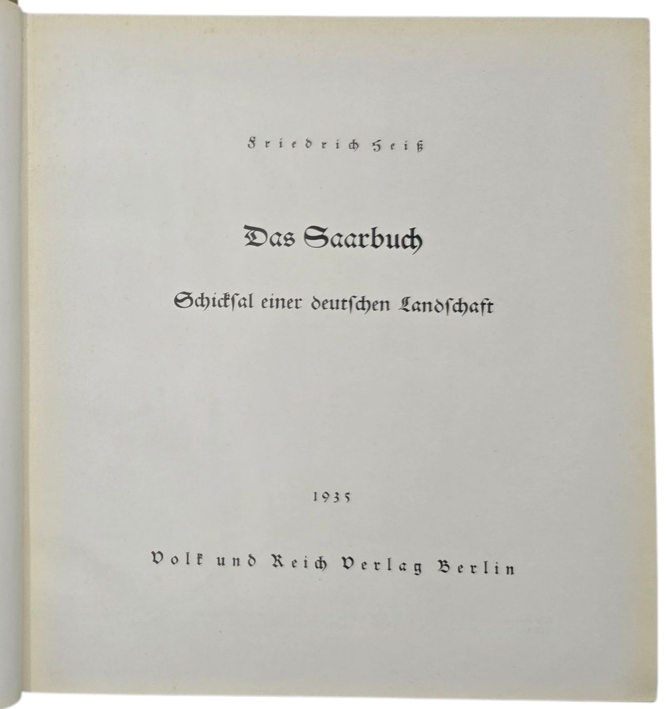 Original WW2 German Book - Das Saarbuch, Friedrich Heiss (1935) — image 2