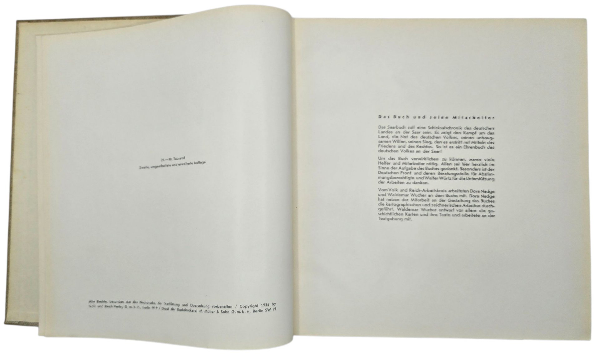 Original WW2 German Book - Das Saarbuch, Friedrich Heiss (1935) — image 3