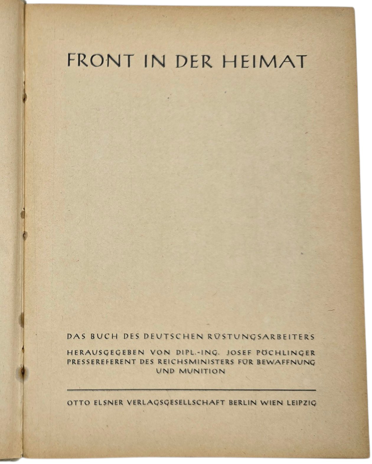 Original WW2 German Book - Front in der Heimat, Das Buch des Deutschen Rüstingsarbeiters (1942) — image 2