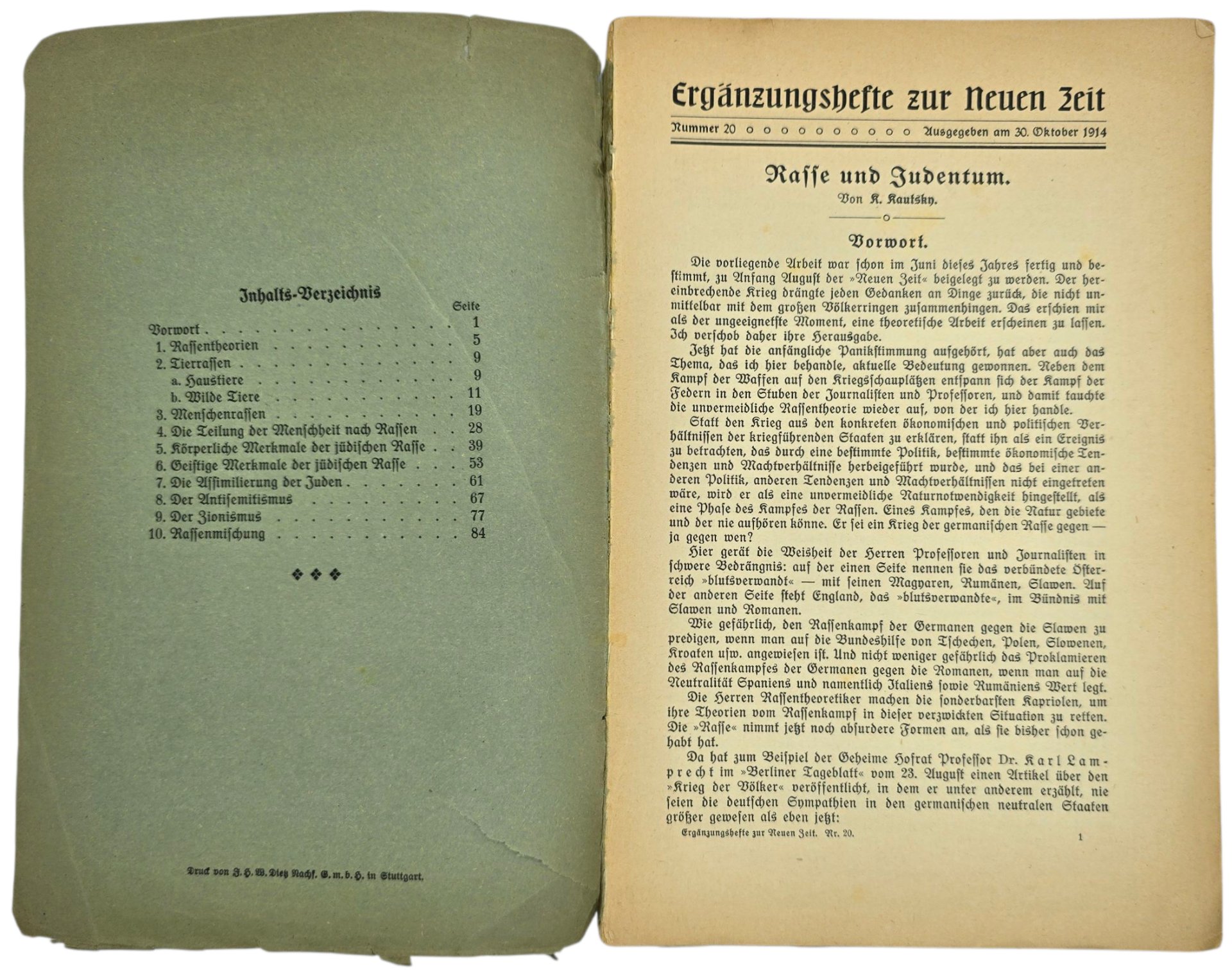 Original WW1 German Brochure - Rasse und Judentum, K. Krautsch (1914) — image 2