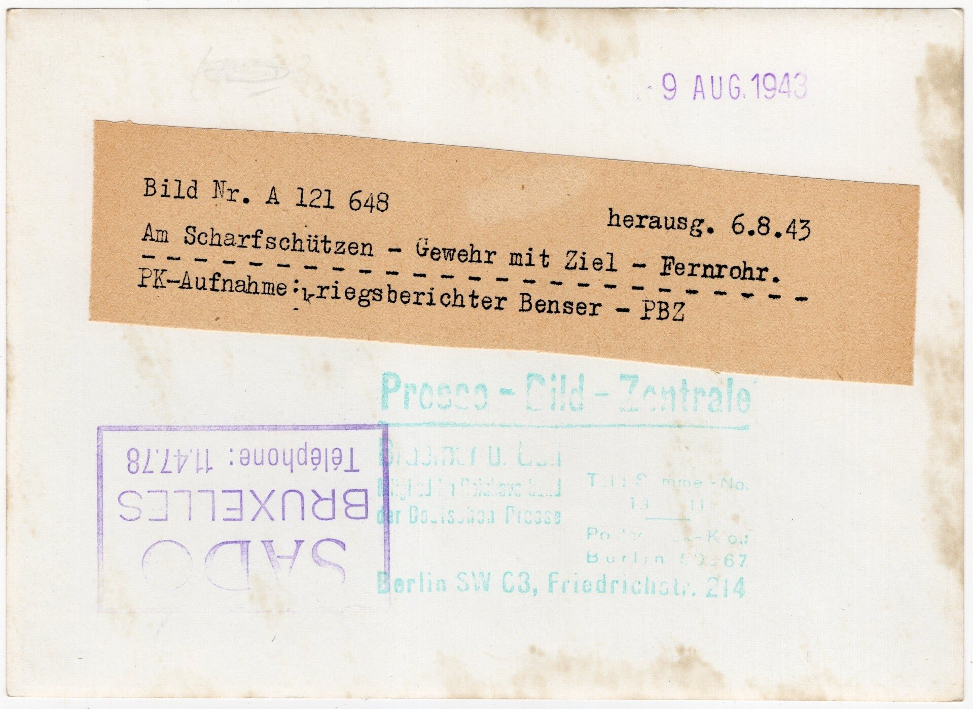 Original WW2 German Press Photo - Wehrmacht Sniper on the front (1943) — image 2