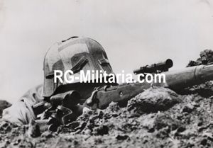 Original WW2 German Press Photo - Wehrmacht Sniper on the …