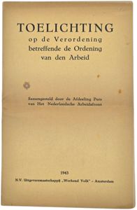 Original WW2 Dutch Collaboration NAF Brochure - Nederlandsche Arbeidsfront, Toelichting …