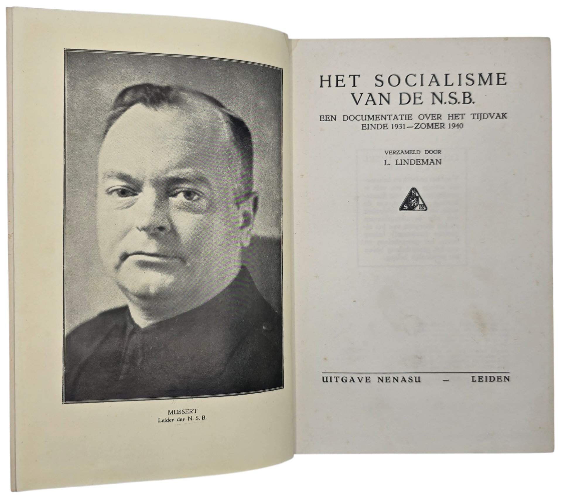 Original WW2 Dutch Collaboration NSB Book - Het Socialisme van de NSB, L. Lindeman (1940) — image 2