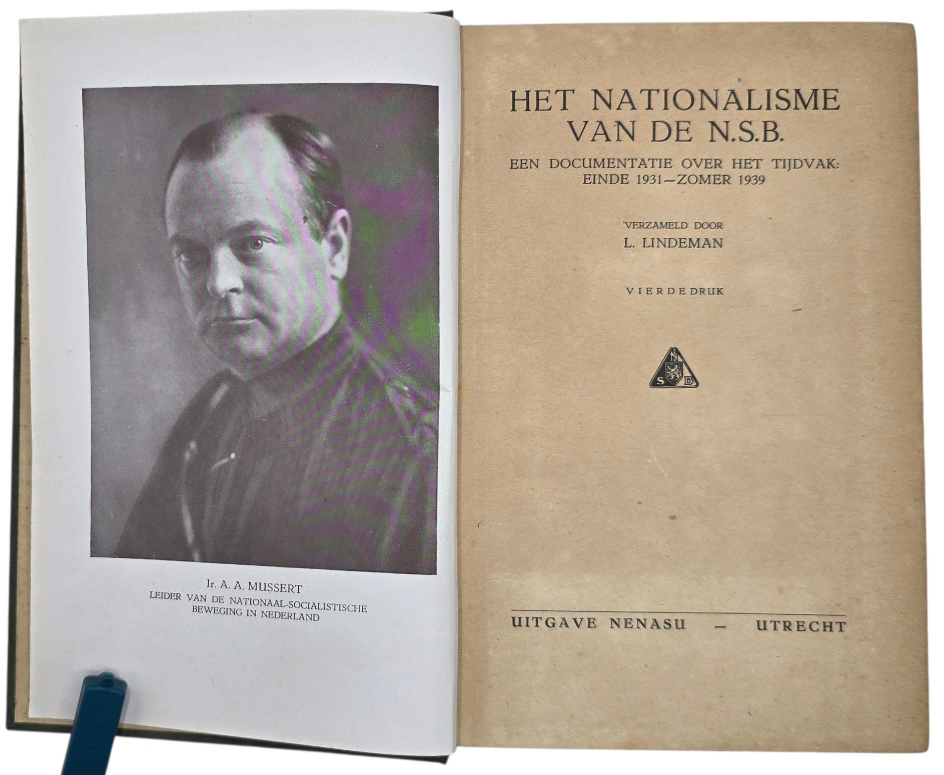 Original WW2 Dutch Collaboration NSB Book - Het Nationalisme van de NSB, L. Lindeman, 4th edition (1939) — image 2