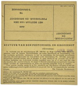 Original WW2 Dutch Antisemitic Document - PTT control document of …