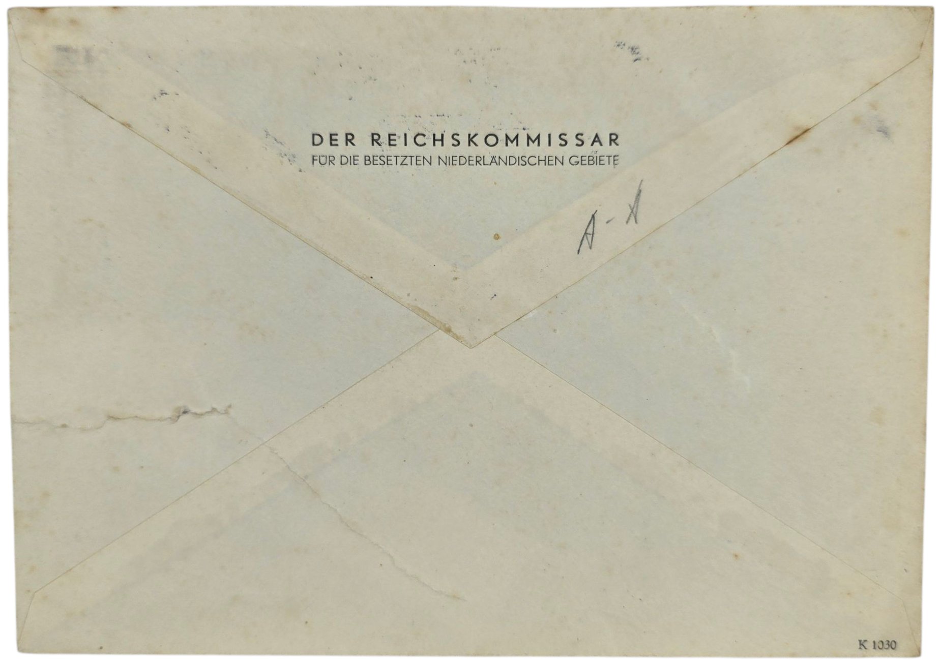 Original WW2 Dutch Document - Envelope Reichskommissar für die besetzten niederländischen Gebiete Den Haag, Utrecht (1944) — image 2