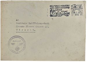 Original WW2 Dutch Document - Envelope Reichskommissar für die besetzten …