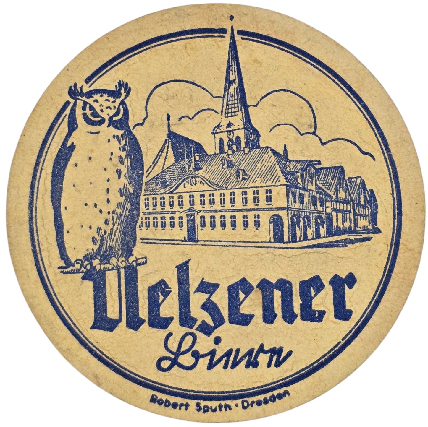 Original WW2 German Document - Luftschutz Ausweis Nachturlaub Belsen on a beer mat (1938) — image 2