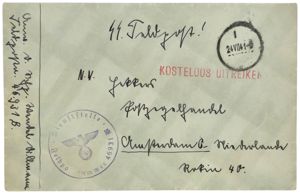 Original WW2 Dutch Waffen SS Document - Envelope Polizei Bataillon …