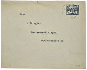 Original WW2 Dutch Document - Envelope NS Frauenschaft Rotterdam (1942)
