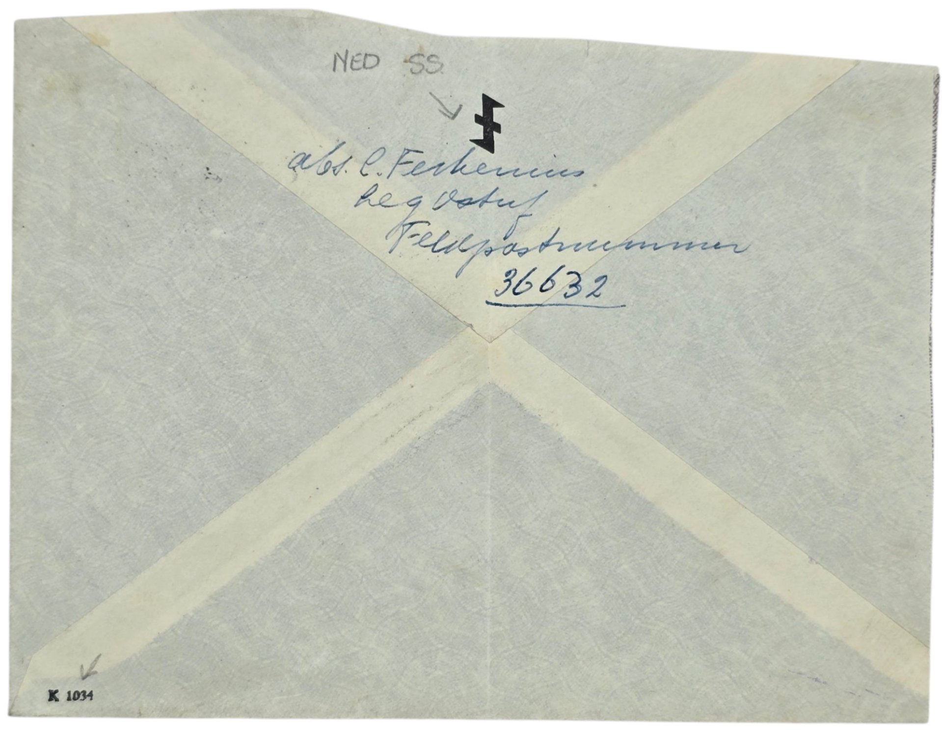 Original WW2 Dutch Waffen SS Document - Envelope Dutch Waffen SS volunteer SS-Kavallerie Brigade (1942) — image 2