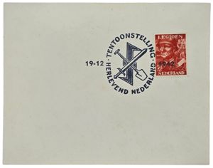 Original WW2 Dutch Collaboration Document - Envelope Herlevend Nederland exhibition …