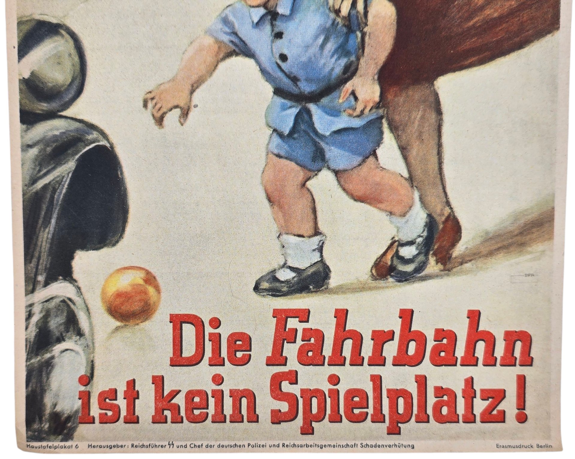 Original WW2 German Waffen SS Poster - Die Fahrbahn ist kein Spielplatz! Reichsführer SS Haustafelplakat 6 (1938) — image 3