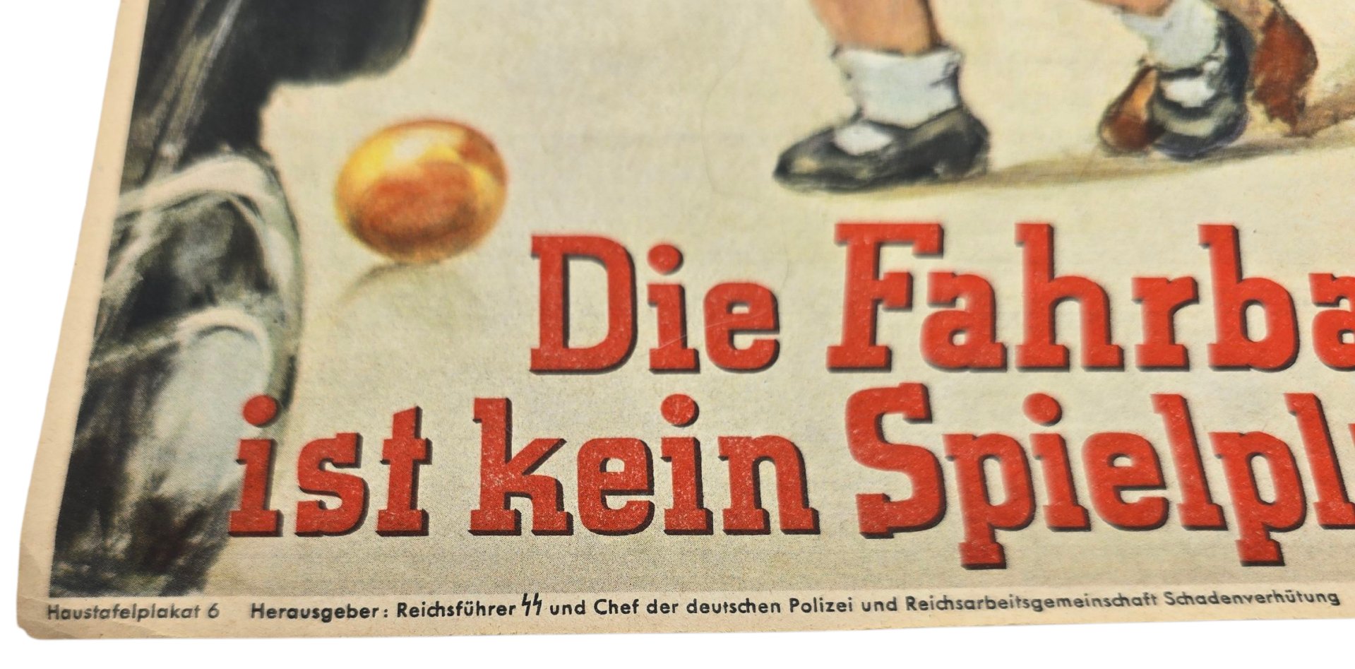 Original WW2 German Waffen SS Poster - Die Fahrbahn ist kein Spielplatz! Reichsführer SS Haustafelplakat 6 (1938) — image 4