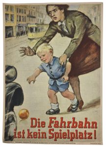 Original WW2 German Waffen SS Poster - Die Fahrbahn ist …