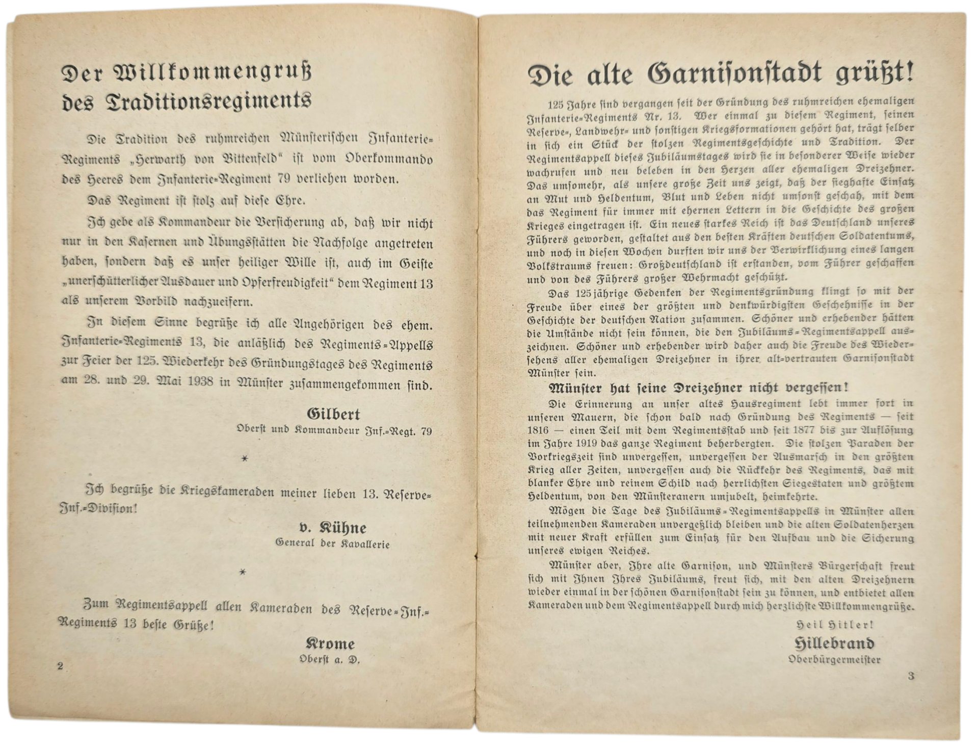 Original WW2 German Brochure - Regimentsappell Infanterie Regimenter 13, Münster (1938) — image 3