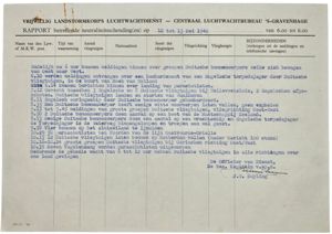 Original WW2 Dutch Document - Dutch Army Luchtwachtdienst air watch …