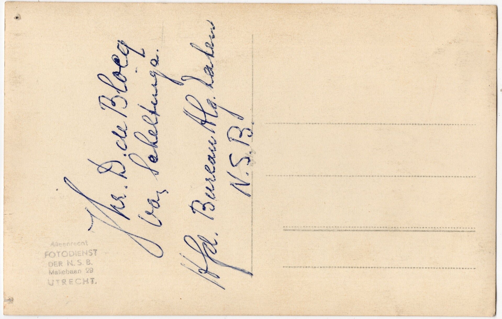 Original WW2 Dutch Collaboration Press Photo - Signed portrait photo Daniël de Blocq van Scheltinga, Wassenaar (1943) — image 2