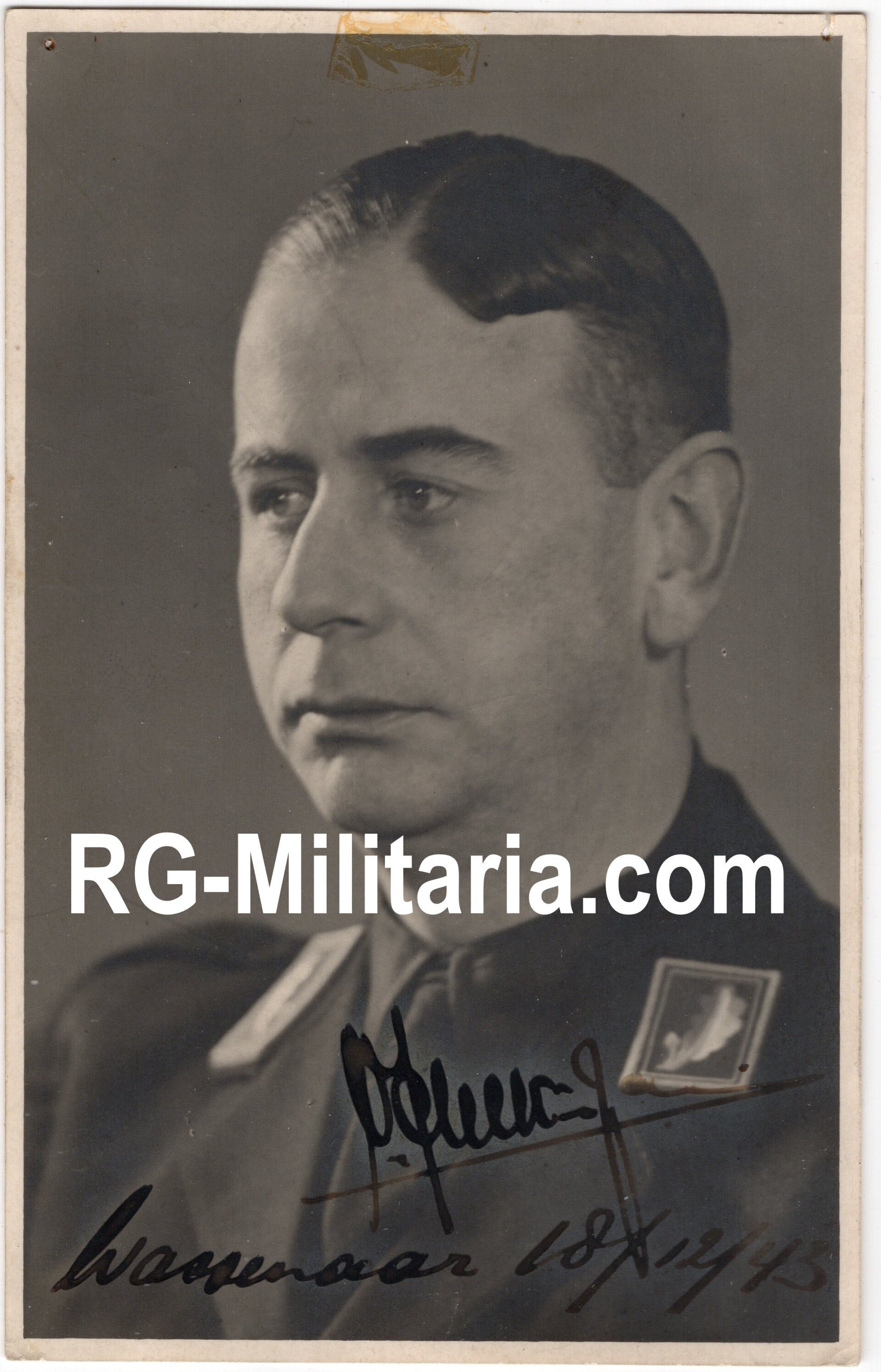 Original WW2 Dutch Collaboration Press Photo - Signed portrait photo Daniël de Blocq van Scheltinga, Wassenaar (1943) — image 3