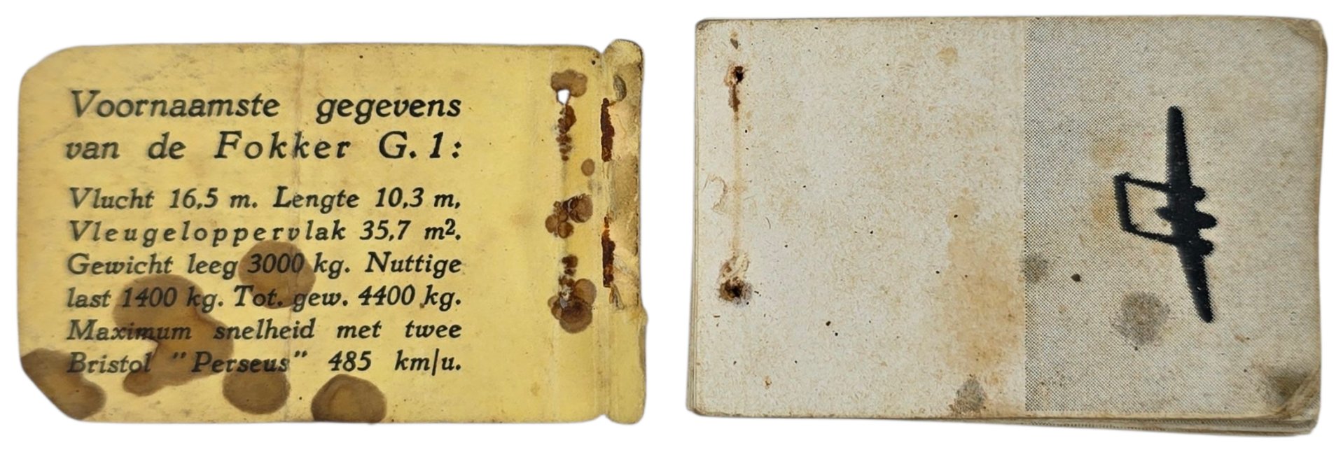 Original WW2 Dutch Document - Flipbook ''Kunstvlucht van de Fokker G1'' airplane — image 2