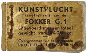 Original WW2 Dutch Document - Flipbook ''Kunstvlucht van de Fokker …