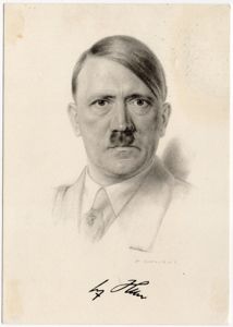Original WW2 German Postcard - Adolf Hitler portrait, F. Denzel, …