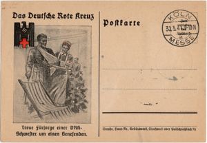 Original WW2 German Postcard - DRK Deutsche Rote Kreuz Postkarte …