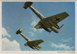 Original WW2 German Postcard - Luftwaffe airplane Zerstörer Me 110 …