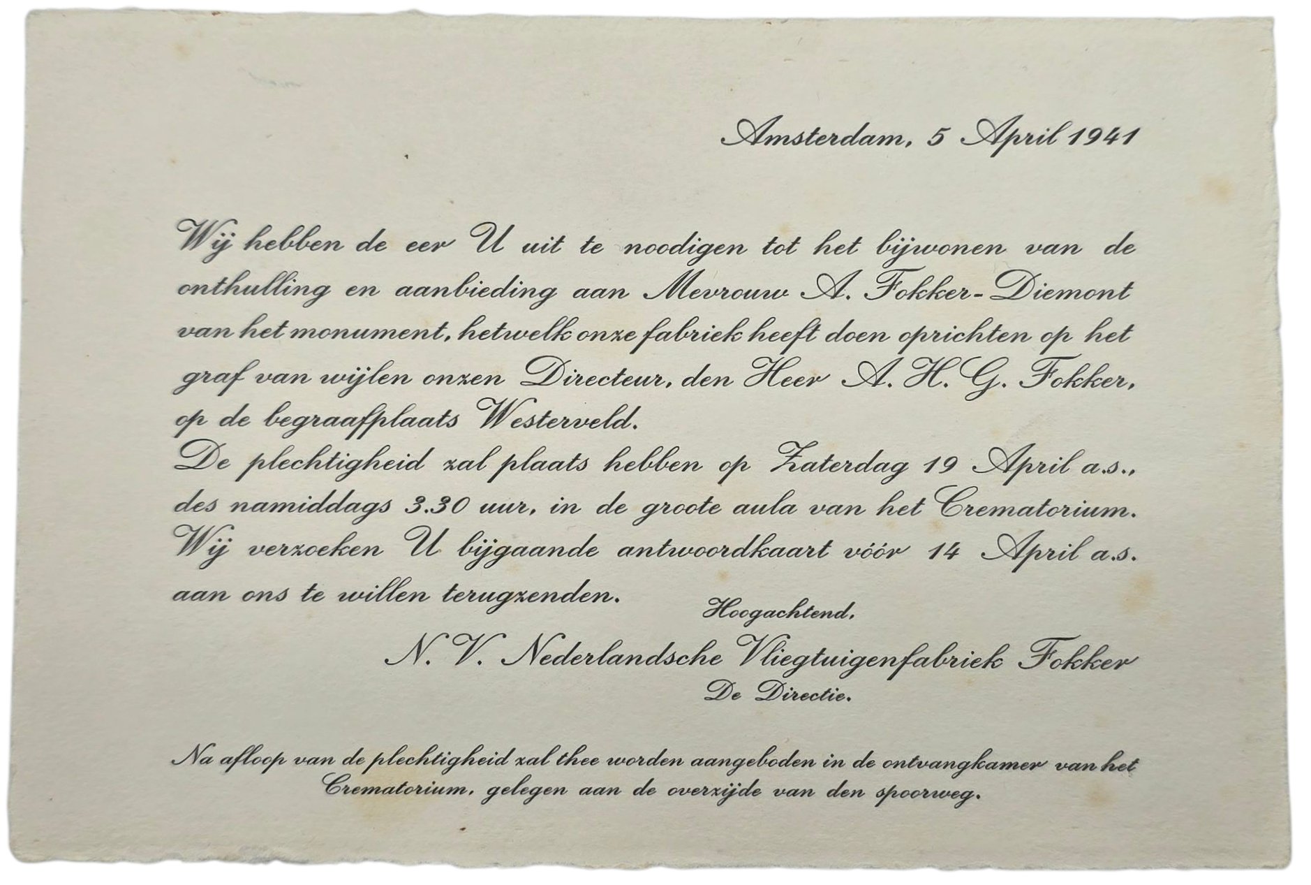 Original Dutch Aviation Grouping – Personal Documents, Anthony Fokker Family (1911–1947) — image 28