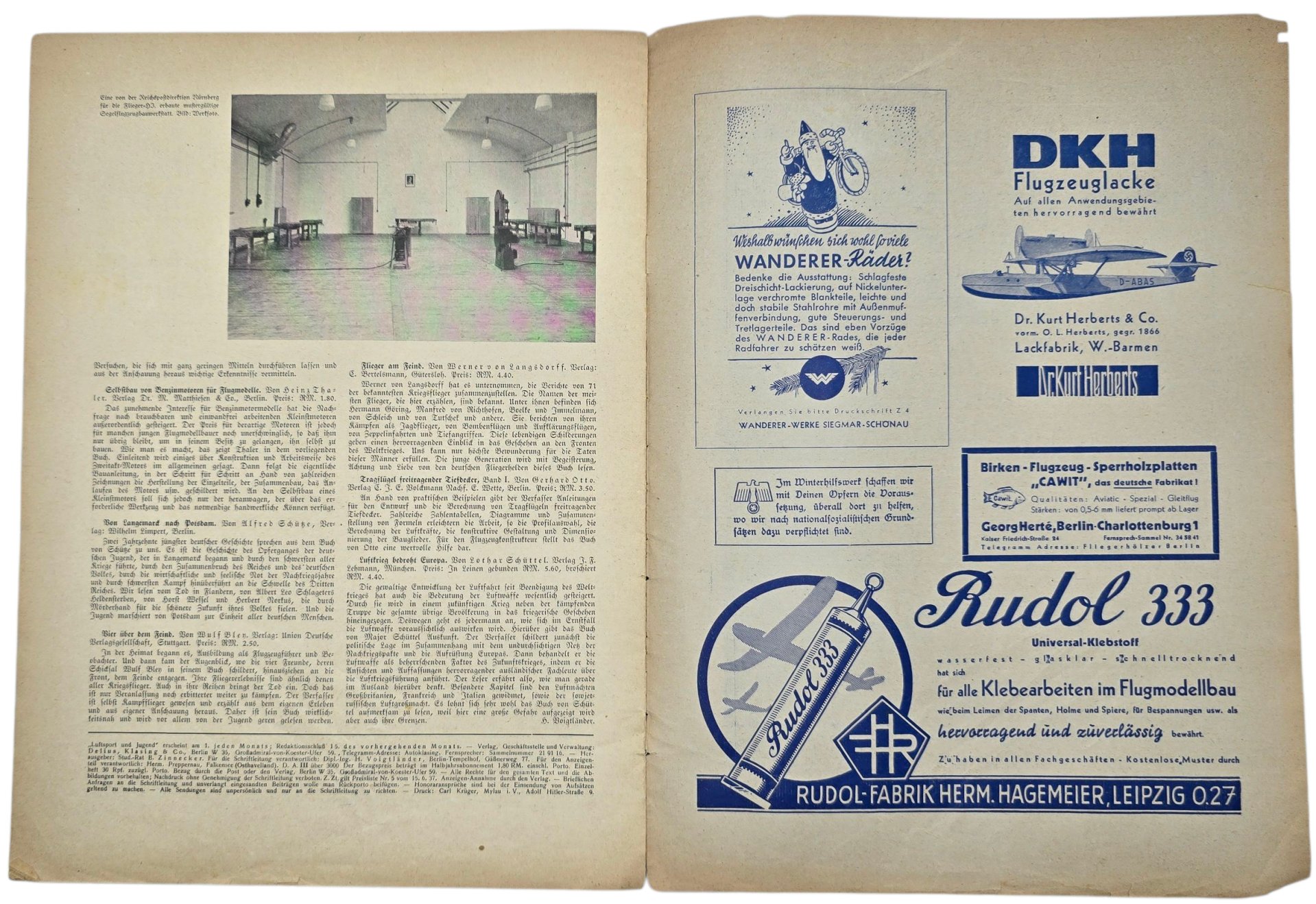 Original WW2 German Magazine - Luftsport und Jugend, 8th Year No 12 (1938) — image 5