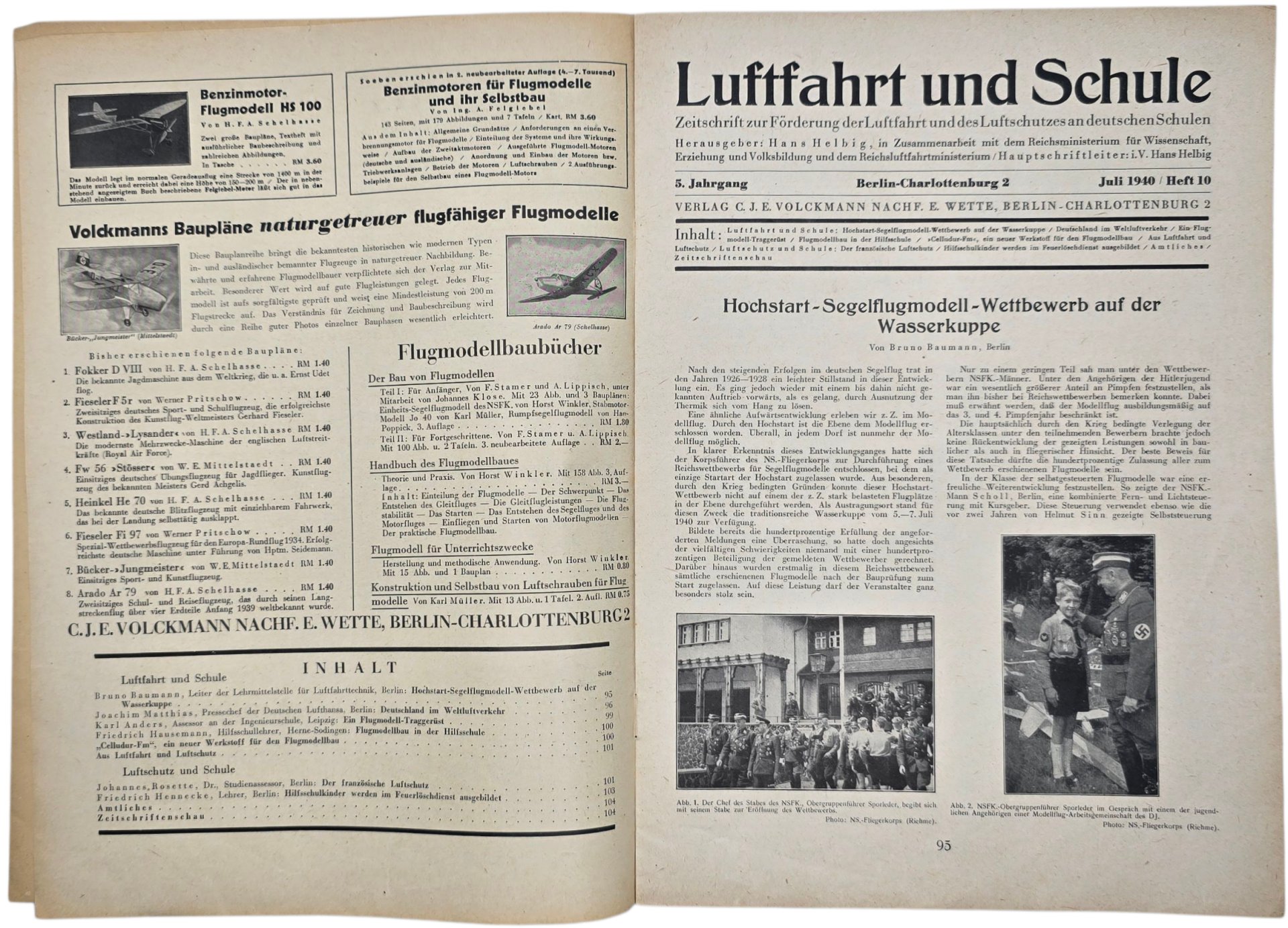 Original WW2 German Magazine - Luftfahrt und Schule, 5th Year No. 10 (1940) — image 3