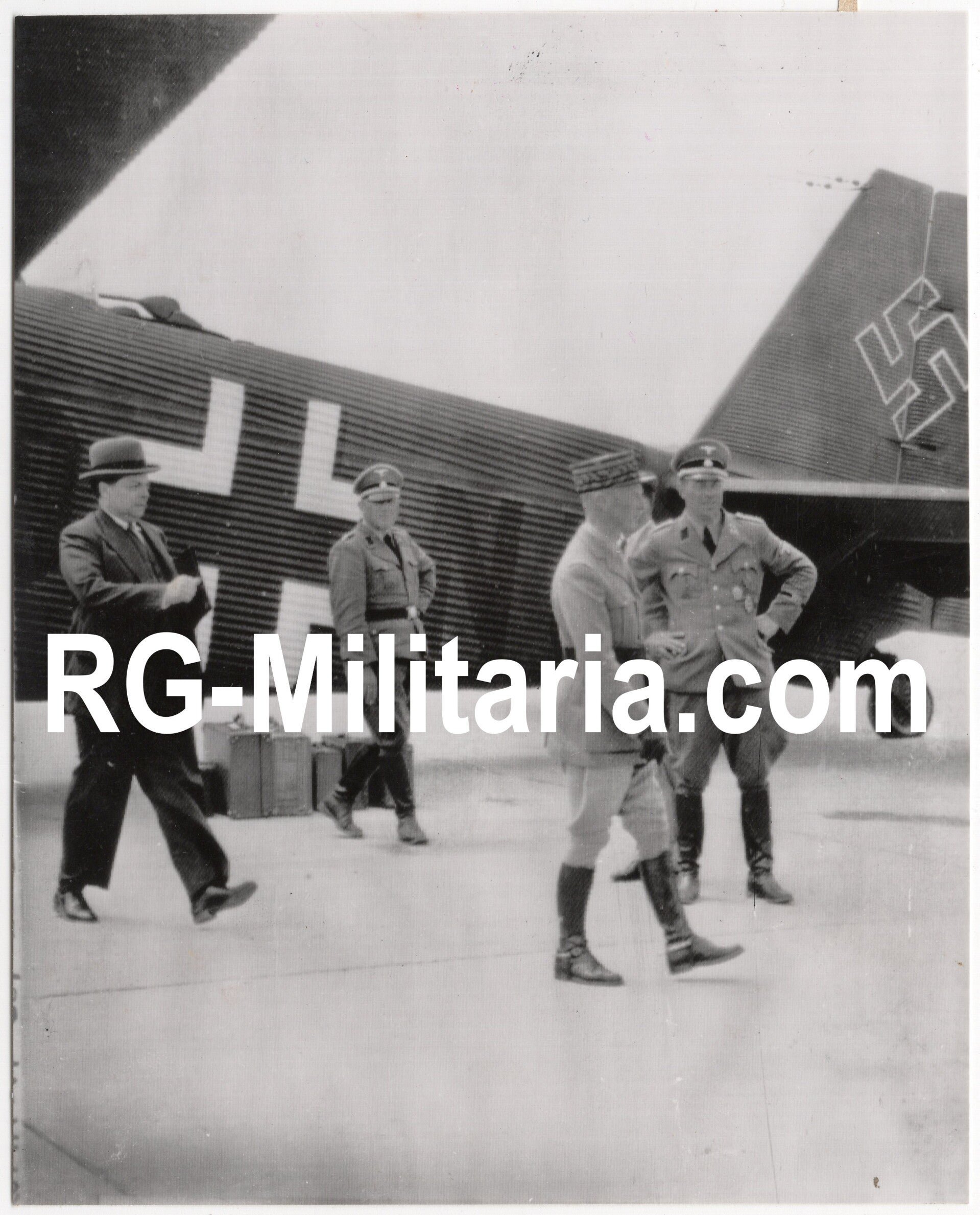 Original WW2 German Press Photo - German SD Sicherheitsdienst with General Charles Huntziger in Rome (1940) — image 3