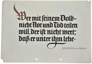 Original WW2 German Poster - NSDAP Wochenspruch Freiherr vom Stein